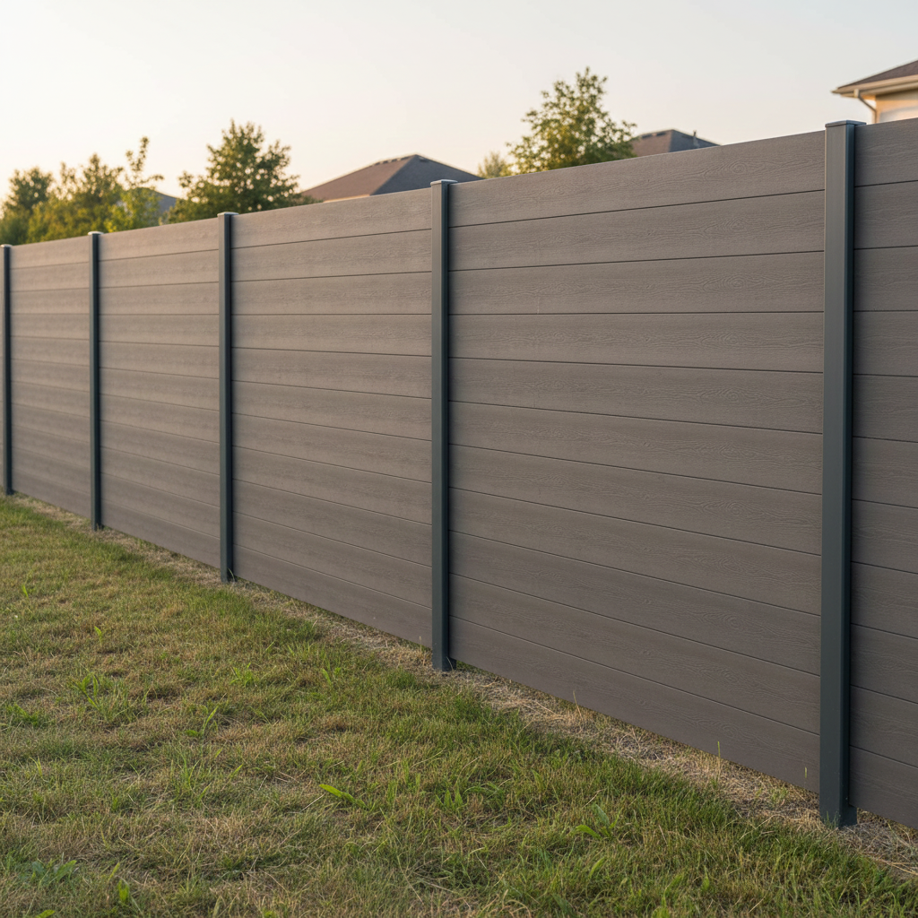 New composite fence with deep colour.