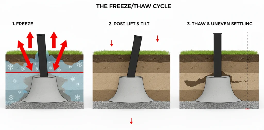 Freeze-that cycle for an underground post