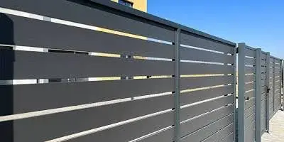 black semi privacy fence