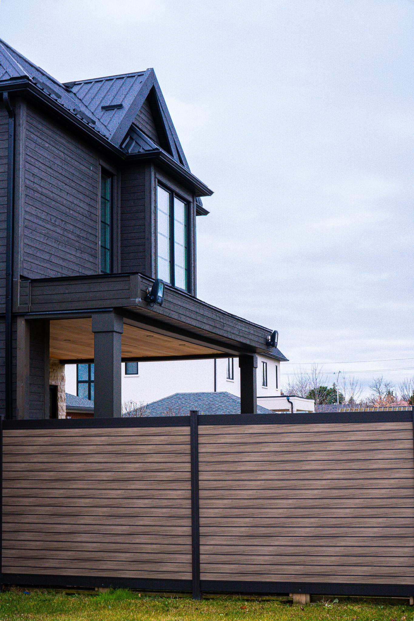 PrimeAlux aluminum privacy fence gate hardware installation detail