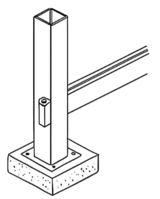 Rail sliding in post drawing