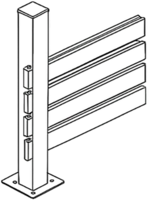 Pickets sliding in post drawing. Fence installation drawing